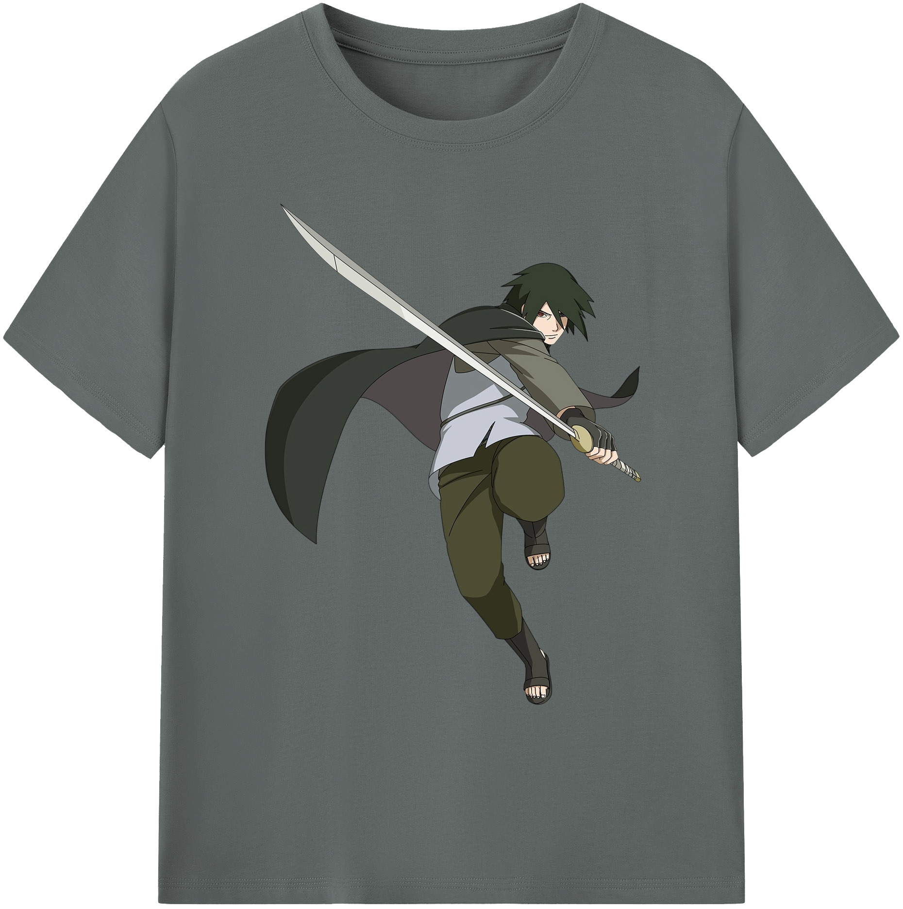 （画像用） NARUTO -ナルト- うちは サスケ Uchiha Sasuke 綿100％ メンズ半袖Tシャツ｜肌触りやわらか＆通気性